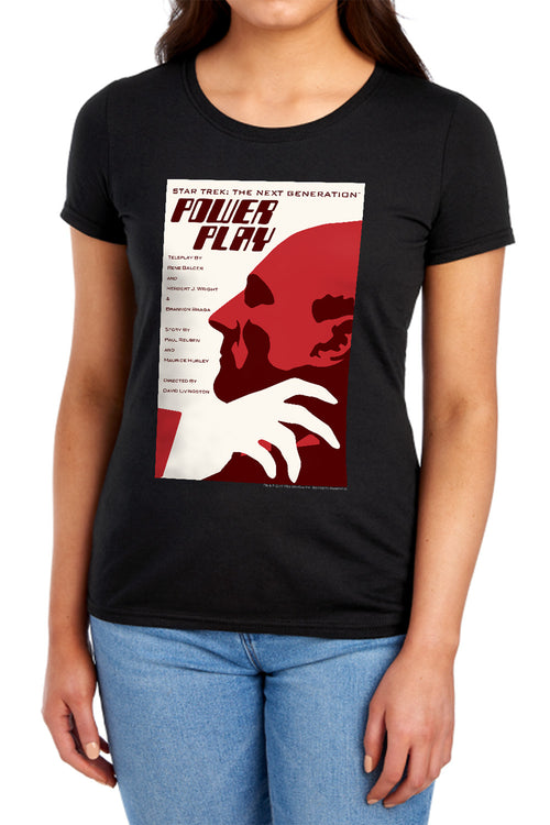 Star Trek Power Play Black Womens T-Shirt