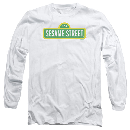 Sesame Street Logo White Long Sleeve T-Shirt