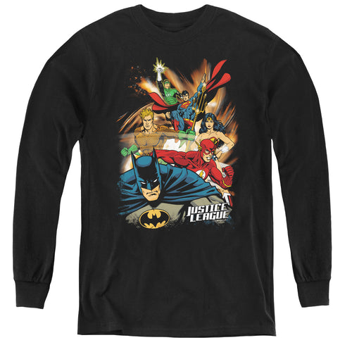 Justice League Starburst Youth Long Sleeve T-Shirt
