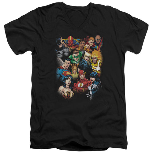 Justice League The Leagues All Here V-Neck T-Shirt