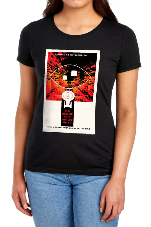 Star Trek The Best of Both Worlds Part II Black Womens T-Shirt