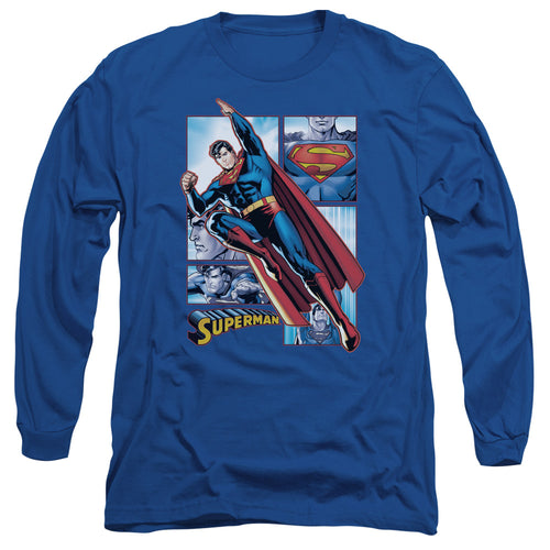 Justice League Superman Panels Long Sleeve T-Shirt