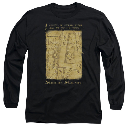 Harry Potter Marauders Map Interior Words Long Sleeve T-Shirt