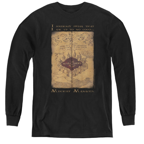 Harry Potter Marauders Map Words Youth Long Sleeve T-Shirt
