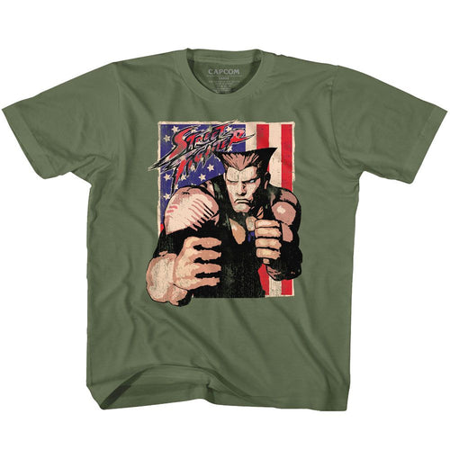 Street Fighter Guile With Flag Youth/Toddler T-Shirt