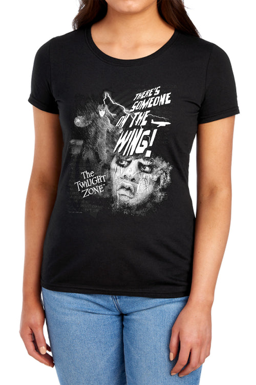 The Twilight Zone Nightmare at 20,000 Feet Someone on the Wing Womens T-Shirt