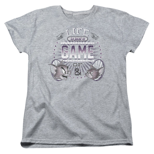 Tom and Jerry Life Is a Game Womens T-Shirt