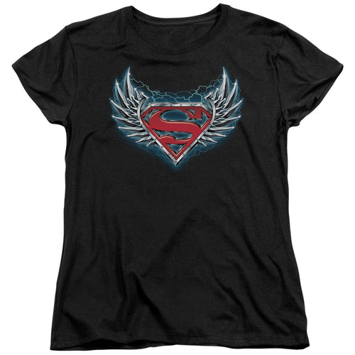 Superman Steel Wings Logo Womens T-Shirt