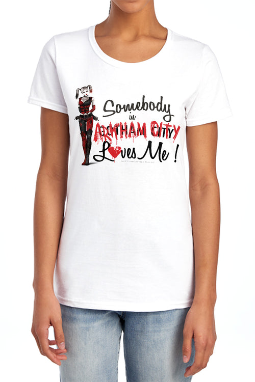 Batman Somebody Loves Me Womens T-Shirt