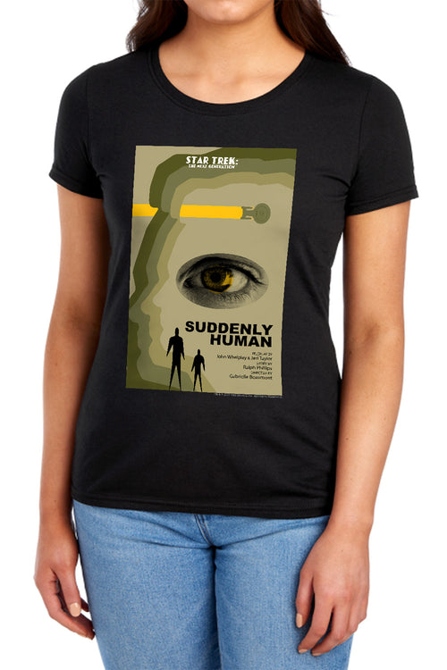 Star Trek Suddenly Human Black Womens T-Shirt