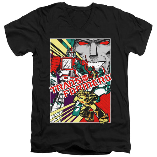 Transformers Comic Poster V-Neck T-Shirt