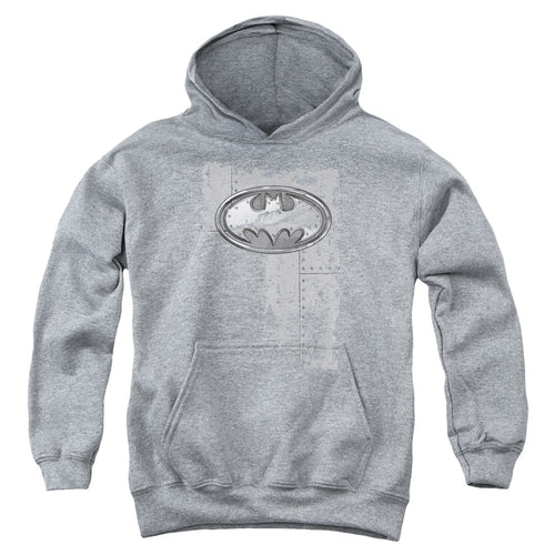 Batman Rivited Metal Logo Youth Hoodie
