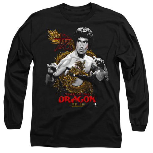 Bruce Lee Golden Year of the Dragon Long Sleeve T-Shirt