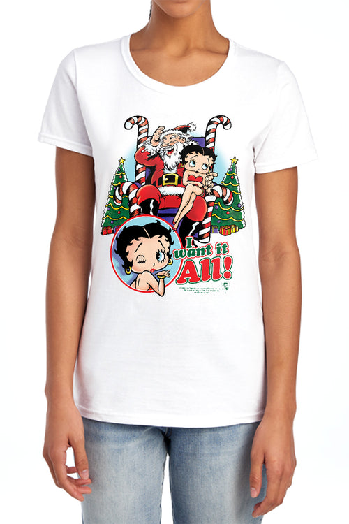 Betty Boop I Want It All Womens T-Shirt