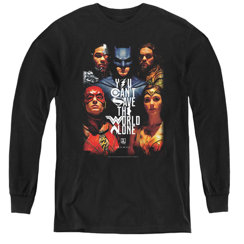 Justice League Save The World Poster Youth Long Sleeve T-Shirt