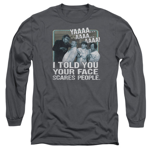 The Three Stooges Your Face Scares People Long Sleeve T-Shirt