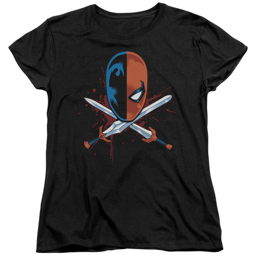 Justice League Crossed Swords Womens T-Shirt