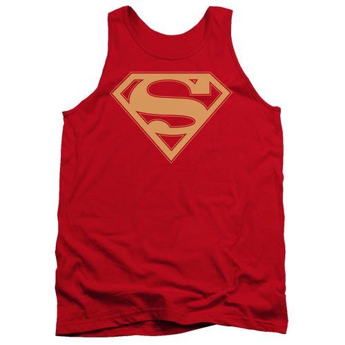 Superman Red & Gold Shield Red Tank Top