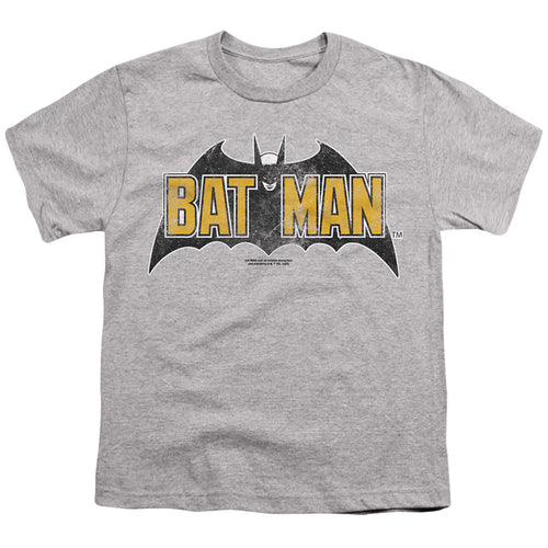 The Batman Vintage Bat Logo on Gray Youth/Toddler T-Shirt