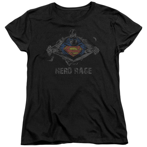 Superman Nerd Rage Womens T-Shirt