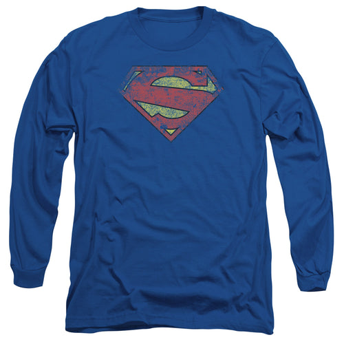 Superman New 52 Shield Royal Long Sleeve T-Shirt