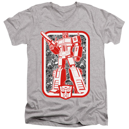 Transformers Optimus Prime Panel V-Neck T-Shirt