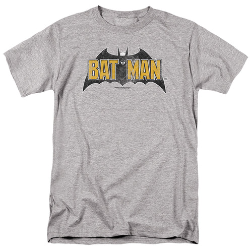 The Batman Vintage Bat Logo on Gray T-Shirt