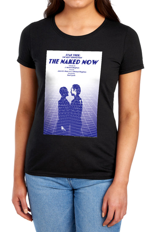 Star Trek The Naked Now Black Womens T-Shirt