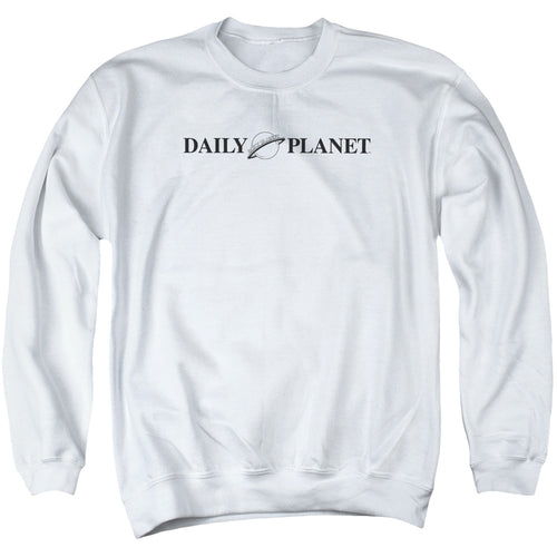 Superman Daily Planet Logo White Crewneck Sweatshirt