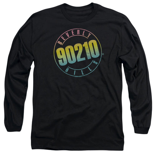 Beverly Hills 90210 Color Blend Logo Black Long Sleeve T-Shirt
