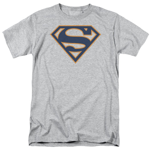 Superman Navy & Orange Shield Athletic Heather T-Shirt