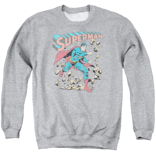 Superman Mad at Rocks Crewneck Sweatshirt