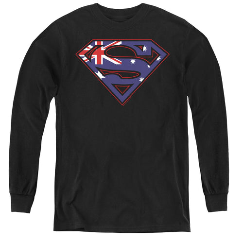 Superman Australian Shield Youth Long Sleeve T-Shirt