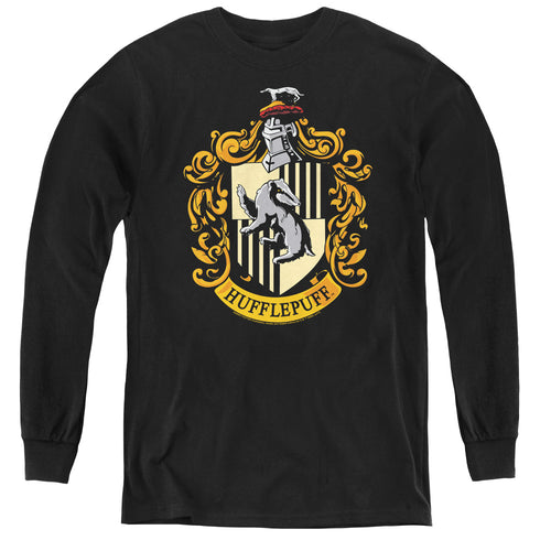Harry Potter Hufflepuff Crest Youth Long Sleeve T-Shirt