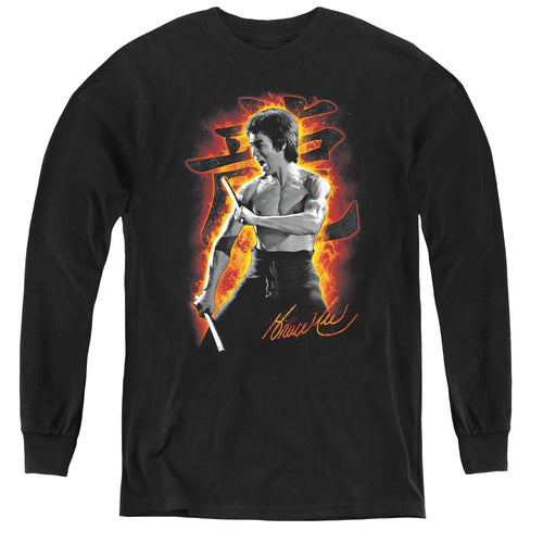Bruce Lee Dragon Fire Youth Long Sleeve T-Shirt