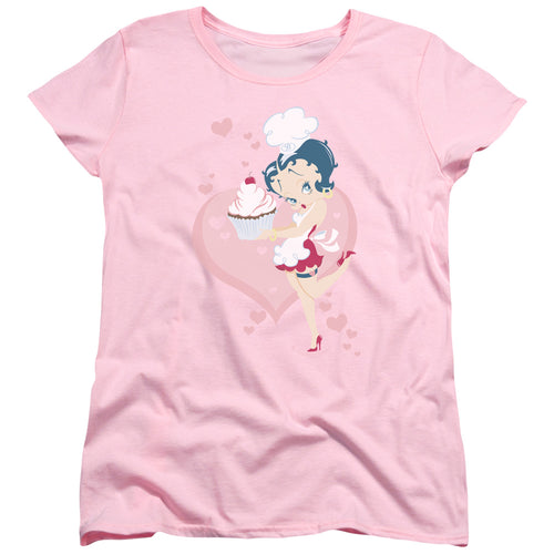 Betty Boop Cupcake Womens T-Shirt