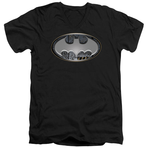 Batman Steel Wall Shield V-Neck T-Shirt