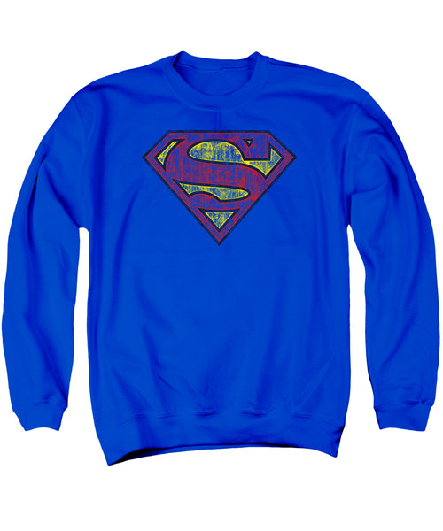 Superman Tattered Shield Crewneck Sweatshirt