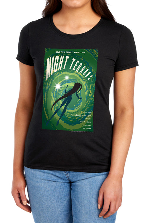 Star Trek Night Terrors Black Womens T-Shirt