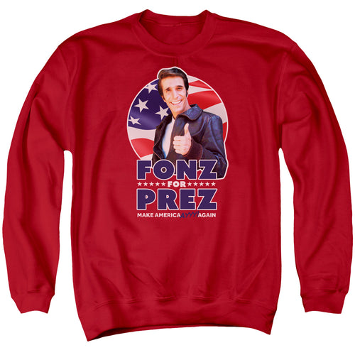 Happy Days Fonz For Prez Crewneck Sweatshirt
