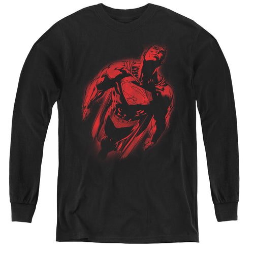 Superman Sprayed Supes Youth Long Sleeve T-Shirt