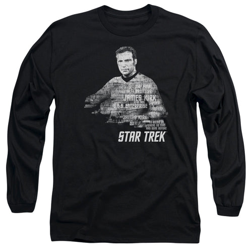 Star Trek Kirk Words Black Long Sleeve T-Shirt