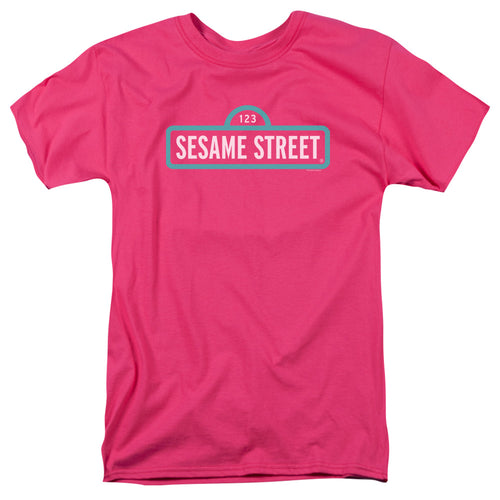 Sesame Street Pink Logo Hot Pink T-Shirt