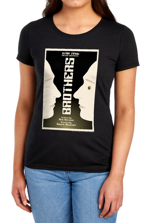 Star Trek Brothers Black Womens T-Shirt