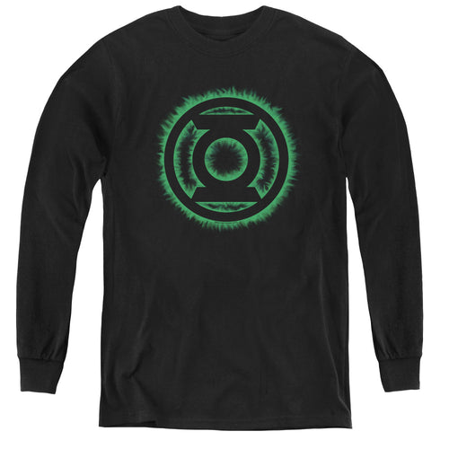Green Lantern Green Flame Logo Youth Long Sleeve T-Shirt