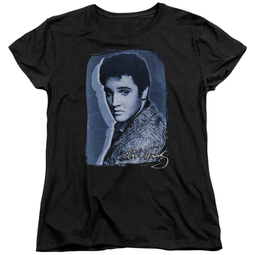 Elvis Presley Overlay Womens T-Shirt