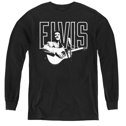 Elvis Presley White Glow Youth Long Sleeve T-Shirt