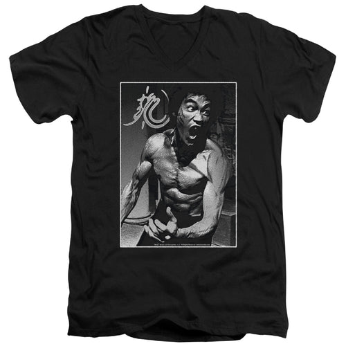 Bruce Lee Focused Rage V-Neck T-Shirt