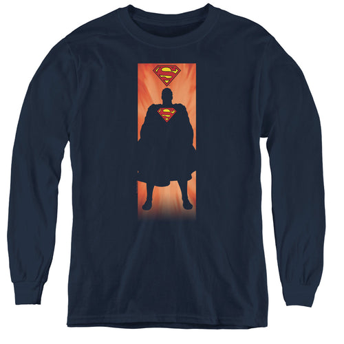Superman Block Youth Long Sleeve T-Shirt