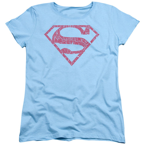 Superman Word Shield Womens T-Shirt